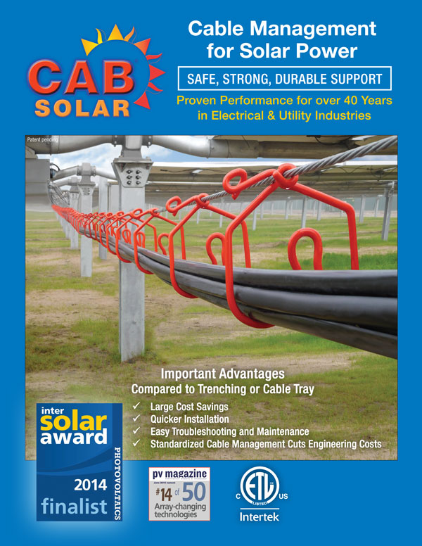 CAB Cable Rings and Saddles for solar PV arrays