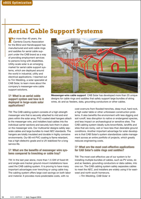 CAB Solar article in SOLARPRO magazine July-August 2016 issue