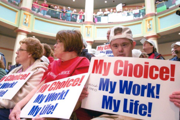 view larger image persons holding my choice my work my life signs