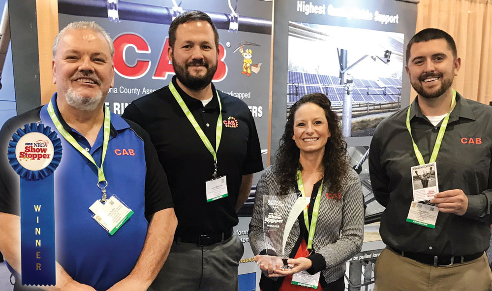 CAB Crew at NEC Show with 2018 Showstopper Award