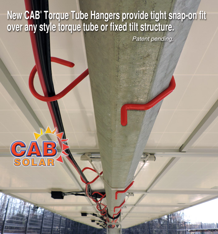 CAB Torque Tube Hangers under solar panel